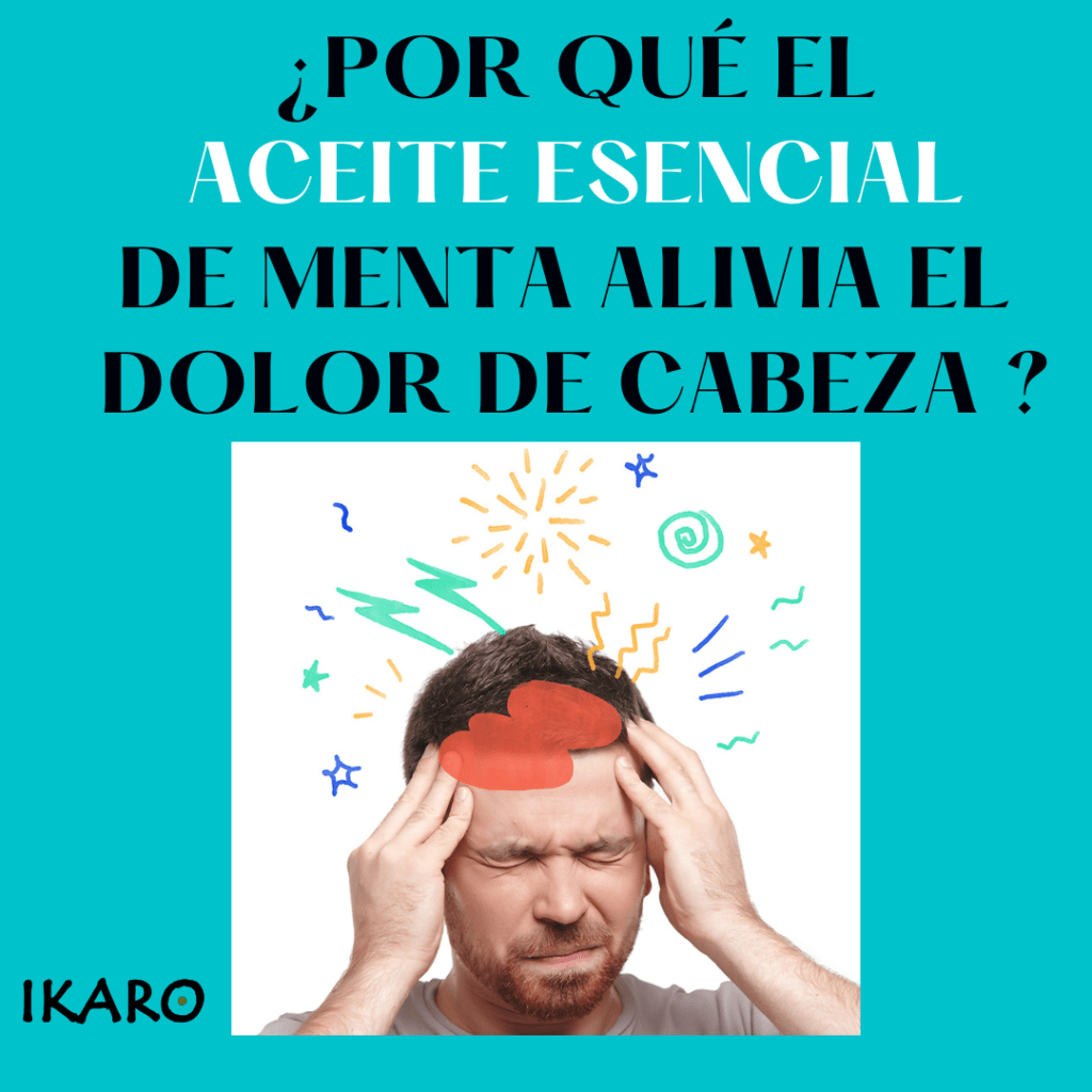 Aceite esencial de menta usado para reducir el dolor de cabeza y la tensión