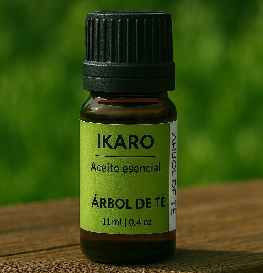 Aceite esencial de árbol del té puro – Tea Tree Oil 11 ml IKARO para acné, hongos y caspa