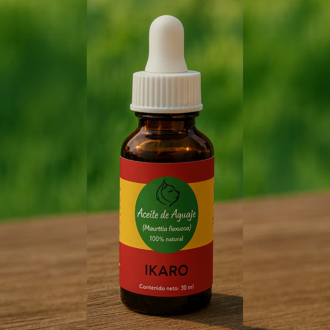 Aceite de aguaje IKARO 30 ml – prensado en frío, menopausia, piel y cabello