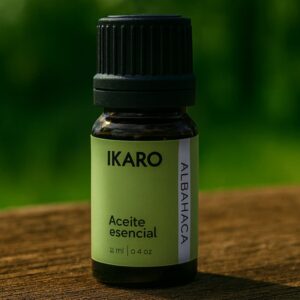 aceite esencial de albahaca 11 ml IKARO, aroma herbal, concentración y bienestar digestivo