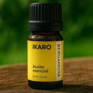 aceite esencial de bergamota 11 ml frasco ámbar puro IKARO