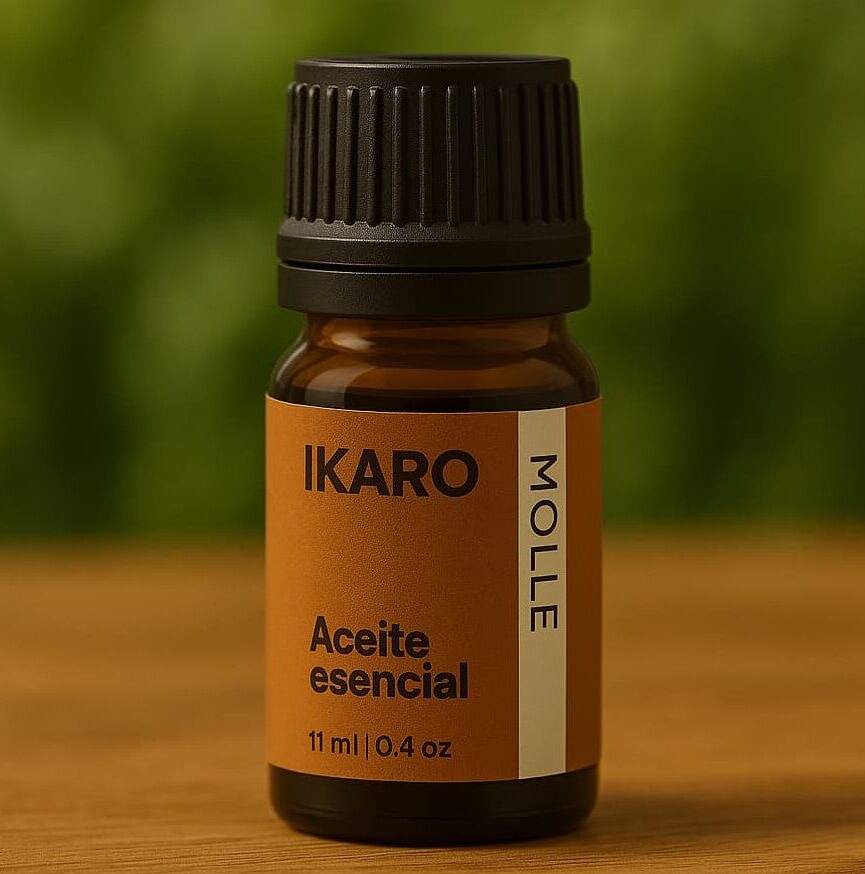 aceite esencial de molle 11 ml puro para dolor, respiración y cuidado capilar – IKARO