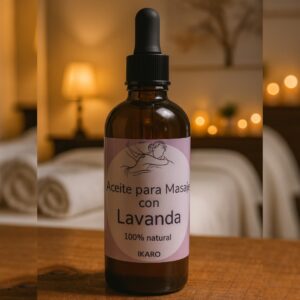 Aceite corporal de lavanda 100 ml para masajes relajantes e hidratación de la piel con aceite de almendras y lavanda pura