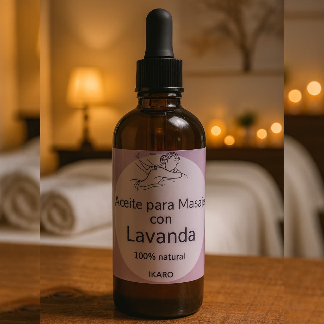 Aceite corporal de lavanda 100 ml para masajes relajantes e hidratación de la piel con aceite de jojoba y lavanda pura