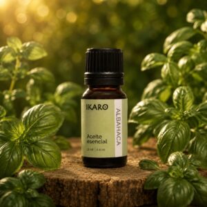 aceite esencial de albahaca 11 ml IKARO, aroma herbal, concentración y bienestar digestivo