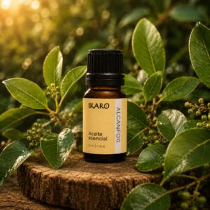 aceite esencial de alcanfor 11 ml IKARO, aroma fresco balsámico, respiración y alivio muscular