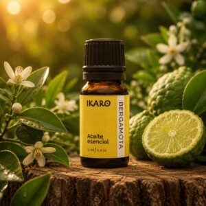 aceite esencial de bergamota 11 ml frasco ámbar puro IKARO