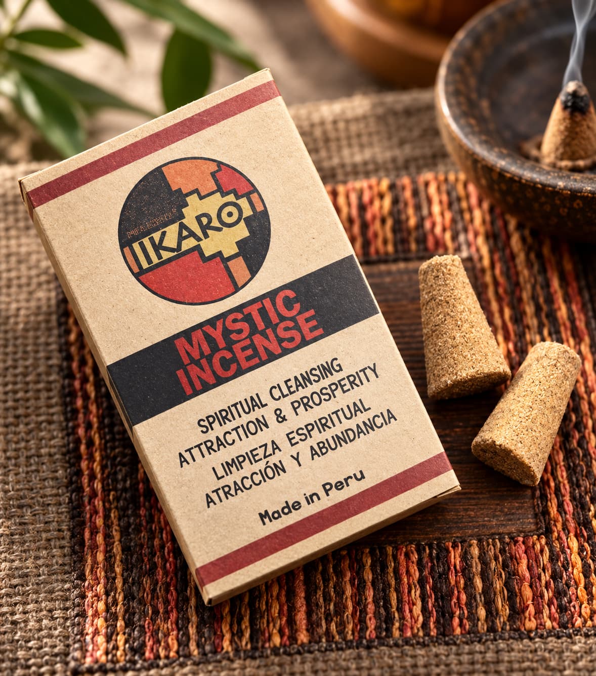 Conos de incienso de palo santo IKARO Místico – limpieza energética y espiritual