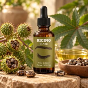 El aceite de ricina natural IKARO —también llamado aceite de ricino o castor oil— es prensado en frío y rico en ácido ricinoleico