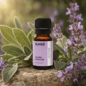 Aceite esencial de salvia IKARO 10 ml – Salvia officinalis para claridad mental y apoyo respiratorio