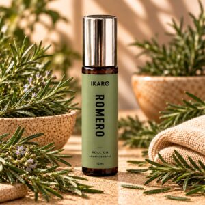 El Roll-On de Romero IKARO combina las propiedades revitalizantes del aceite esencial de Romero con los beneficios del aceite de jojoba para brindar una experiencia práctica y eficaz.