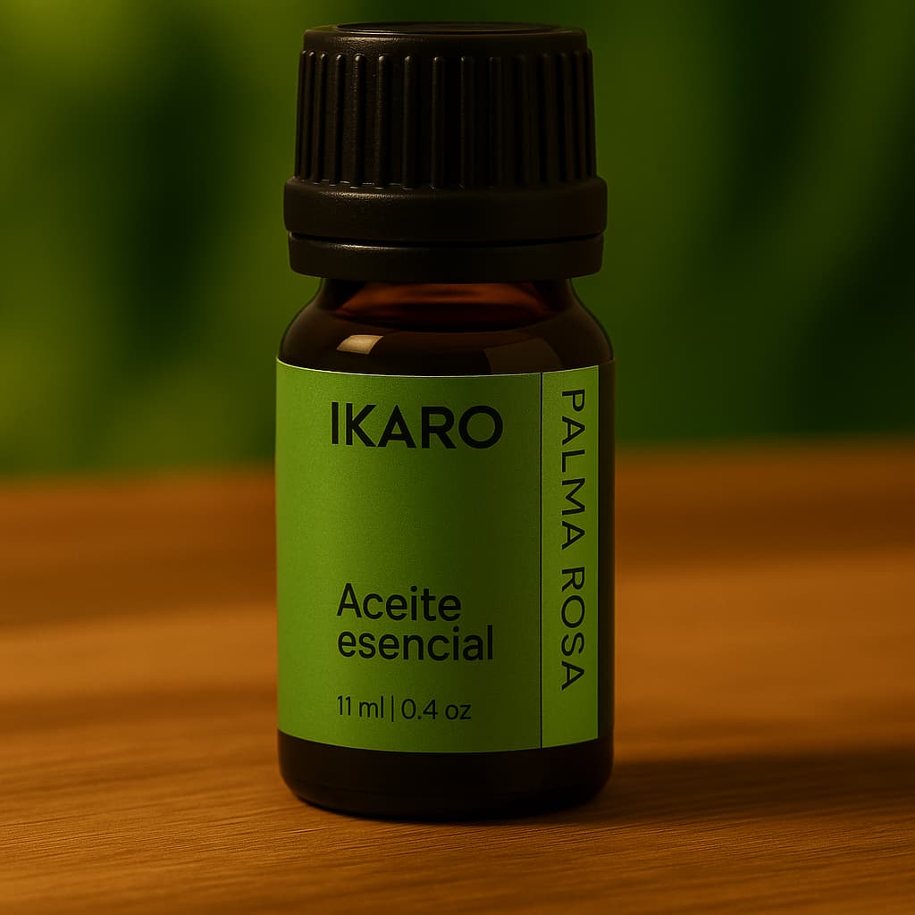 Aceite esencial de palmarosa IKARO 100% puro 11 ml – aroma floral, regenerador de la piel y equilibrio emocional