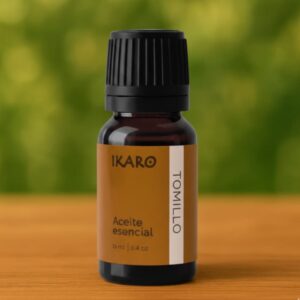 Aceite esencial de tomillo IKARO 10 ml – Thymus vulgaris qt. timol para defensas y respiración