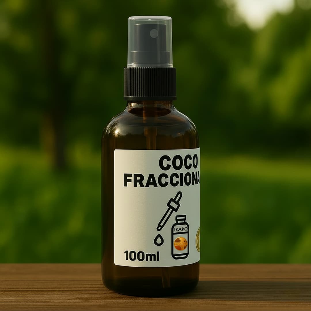 Aceite de Coco Fraccionado IKARO 100 ml – aceite vehicular sin aroma para aromaterapia y cosmética