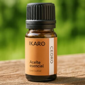 Aceite esencial de cedro atlas puro 11 ml IKARO frasco ámbar aroma cálido leñoso