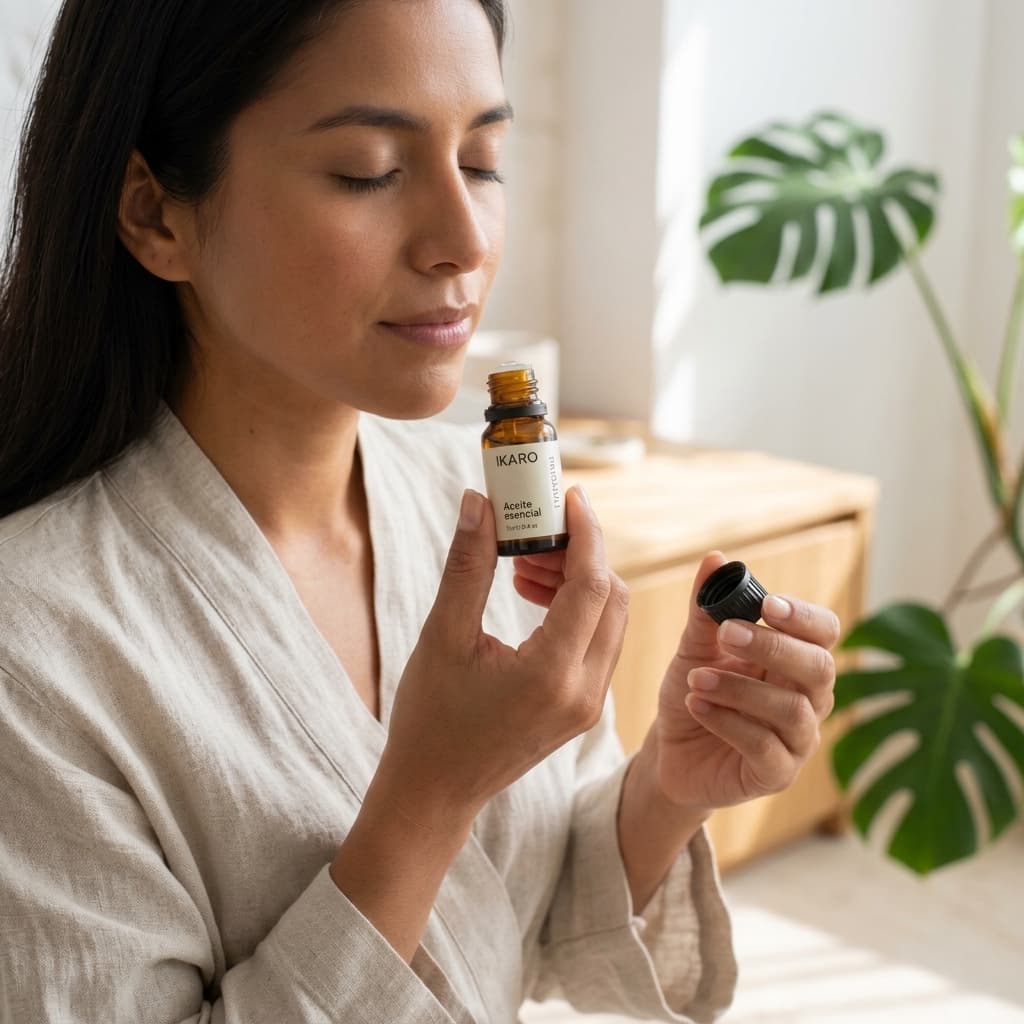 Aceite esencial de patchouli IKARO 11 ml – frasco ámbar