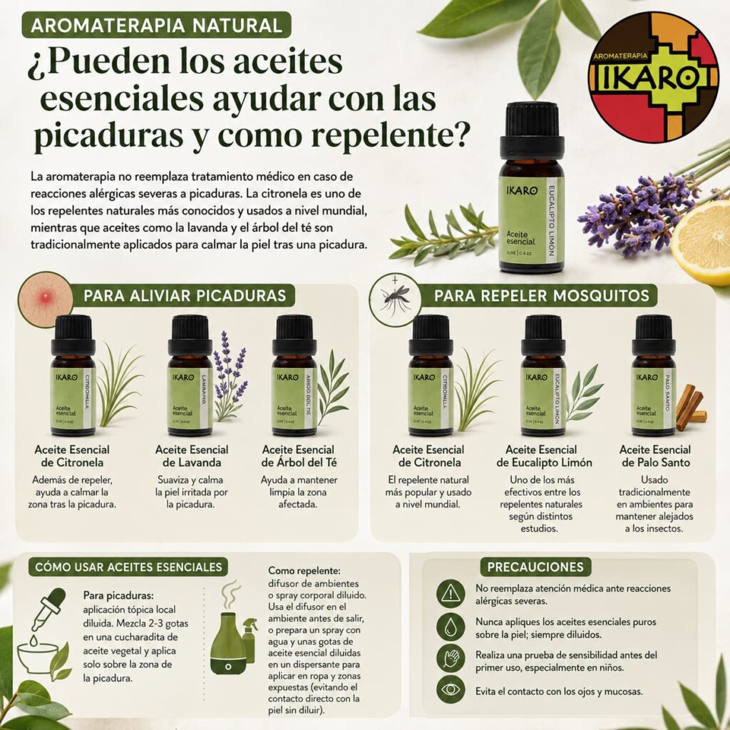 ¿Pueden los aceites esenciales ayudar con las picaduras y como repelente?