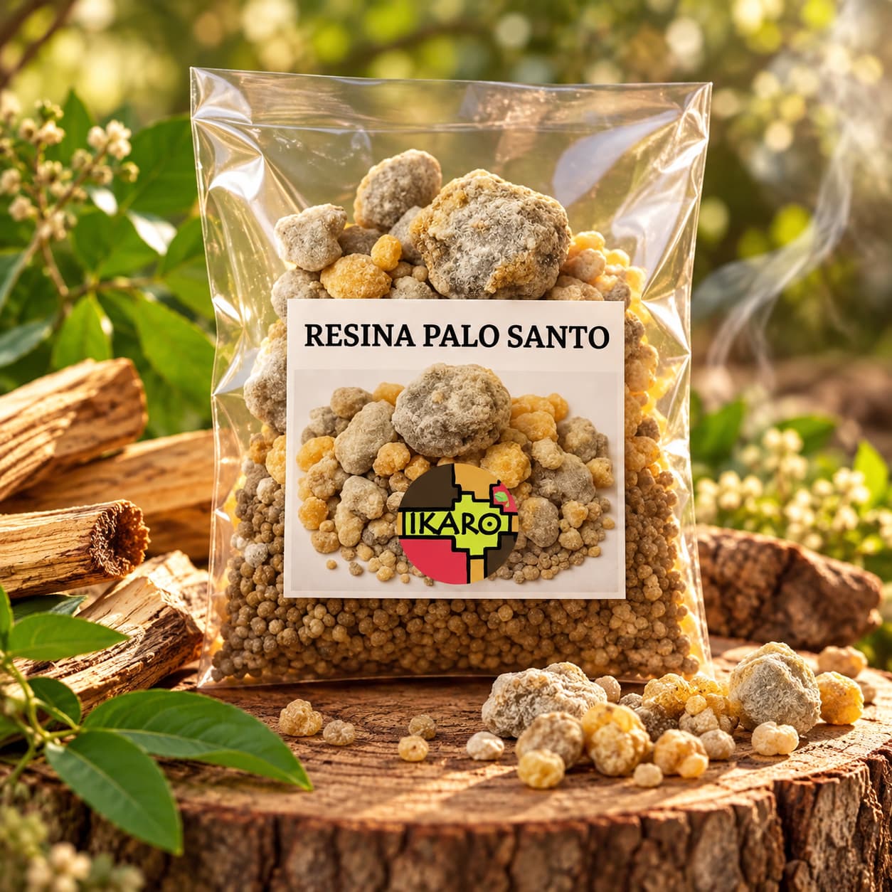 Resina Vegetal Aromática de Palo Santo IKARO 25 gramos para quemar sobre carbón