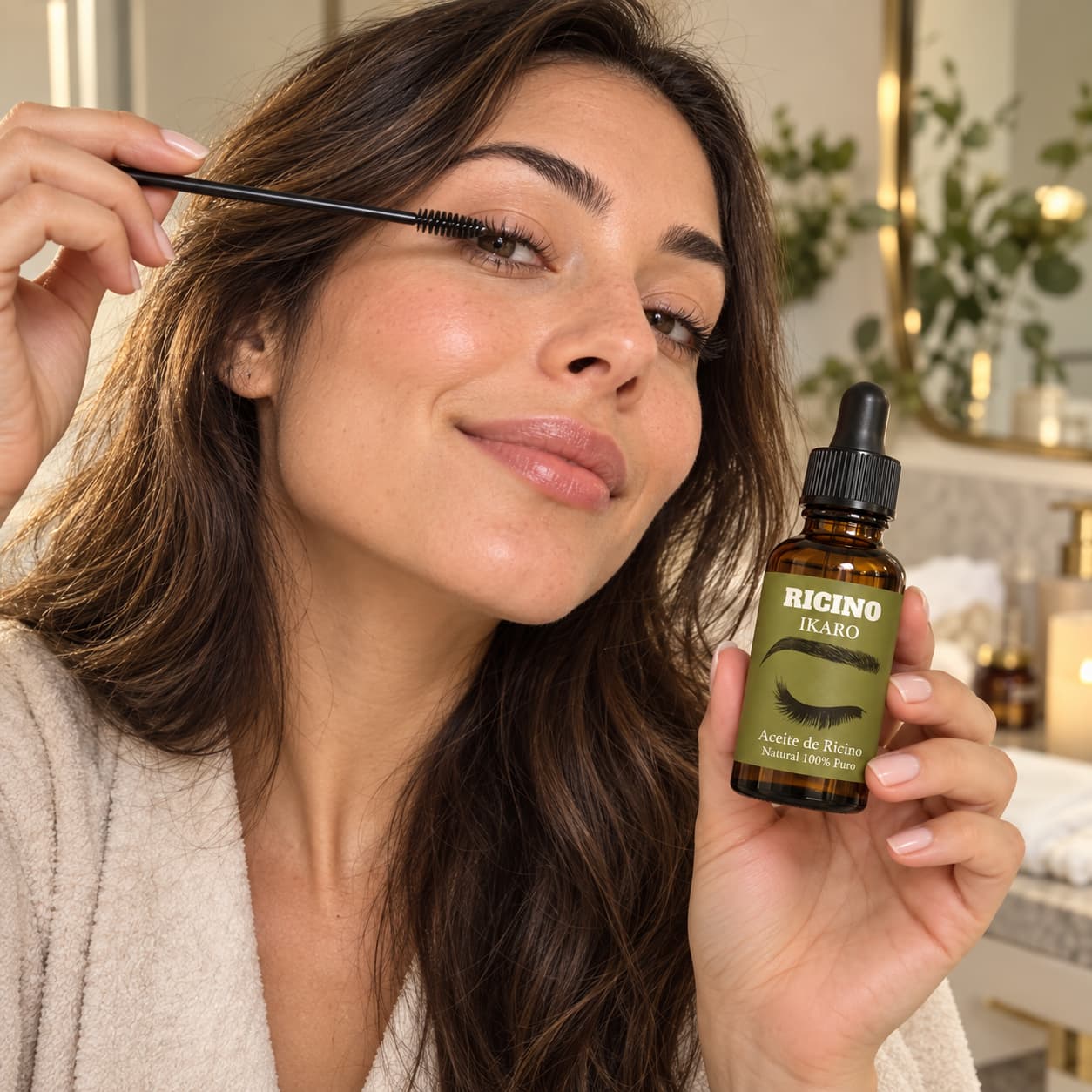 Aceite de Ricino natural IKARO 30 ml para cabello, pestañas, cejas y piel